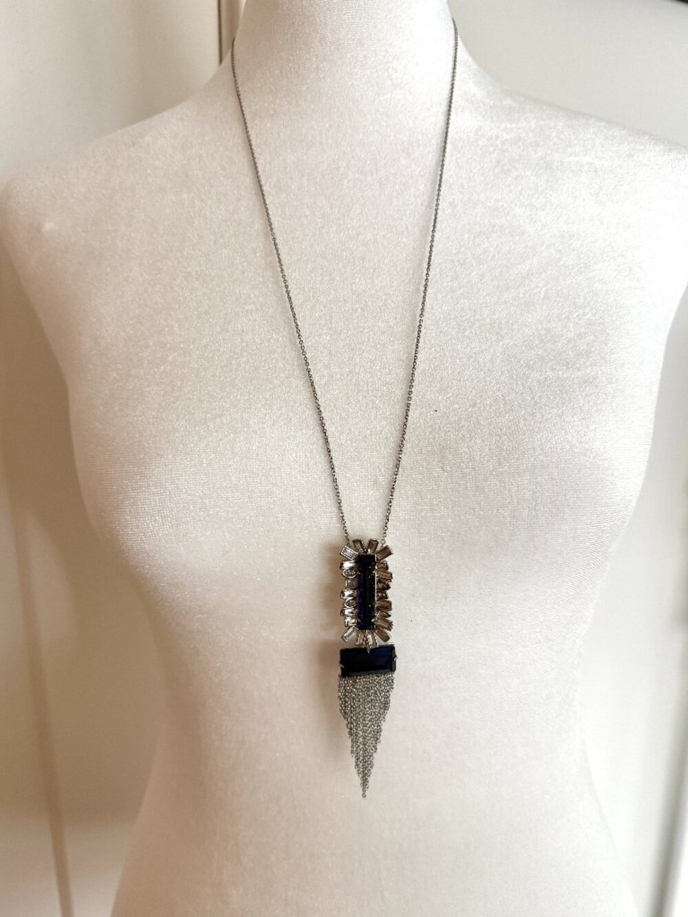 Alexis Bittar Miss Havisham Baguette Fringe Long Pendant Necklace